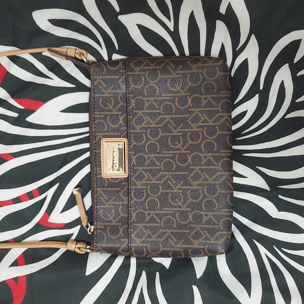 Calvin Klein Brown Signature Crossbody Bag